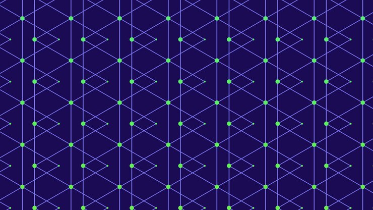 Captivating blue and purple geometric pattern with diamonds and lines in grid formation
