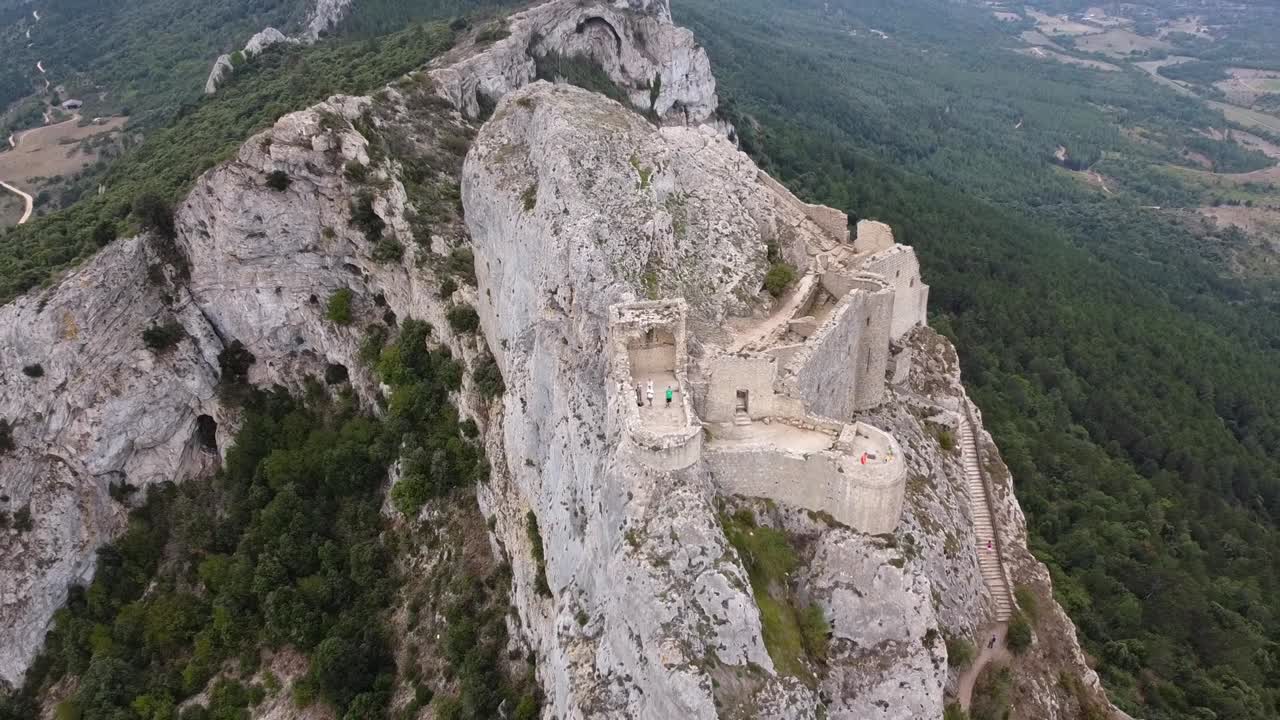 Peyrepertuse Castle in French Pyr&eacute;n&eacute;es | HD Aerial