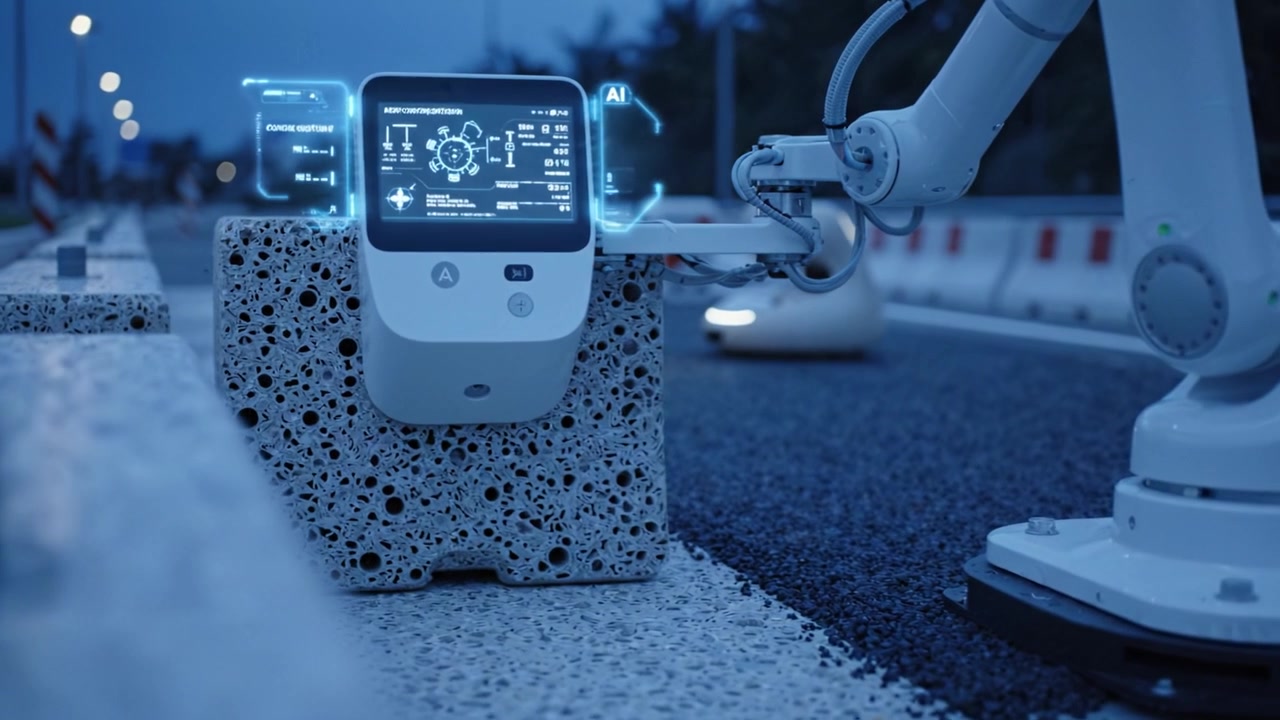 Advanced AI Robotics on Highway: Future of Automated Vehicles and Intelligent Systems Enhancing Road Safety and Traffic Management at Night in Urban Environments.