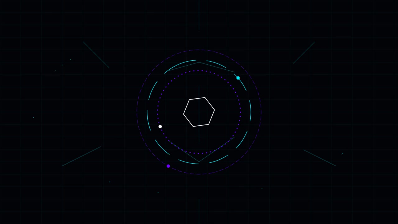 Abstract Geometric HUD Interface with Rotating Elements