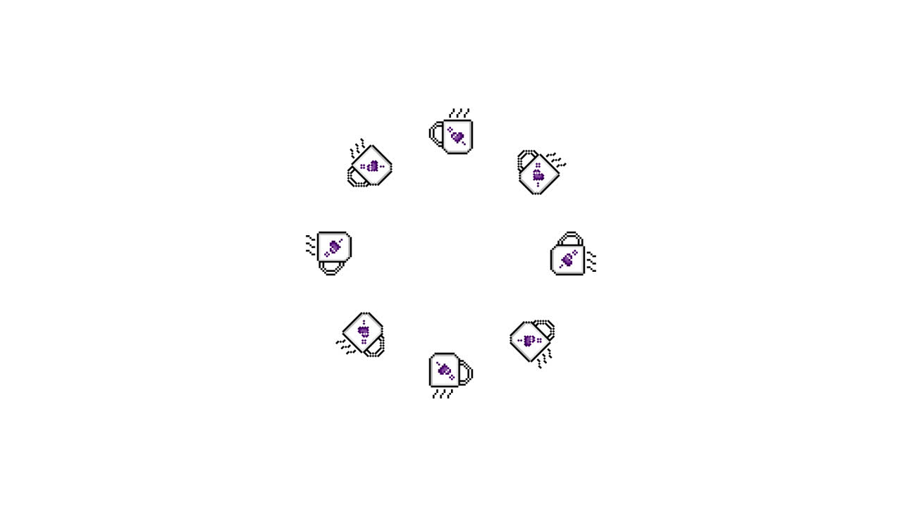 Pixel Art Mug Spinning Circle Animated Overlay Transparent 30fps (7)