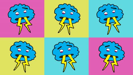 kids drawing pop art seamless background with theme of lightning