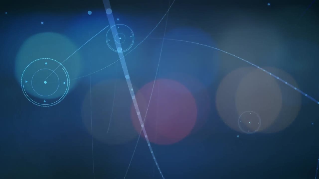 검은 바탕에 흐릿한 불빛을 통해 연결 네트워크의 애니메이션