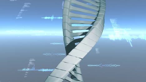 animation of dna strand over diagrams and data processing