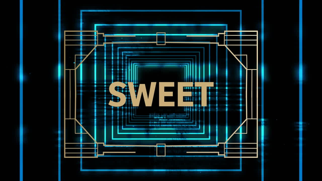 animación de texto dulce en fondo negro