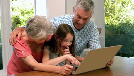 Abuelos-Usando-Laptop-Con-Nieta