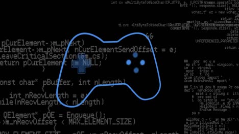 animación del panel de juego sobre el procesamiento de datos sobre fondo negro