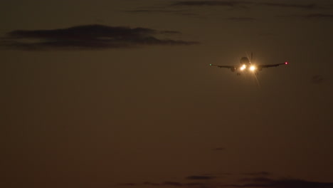 airplane landing at night