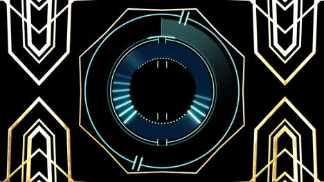 animation of gold pattern over scope scanning