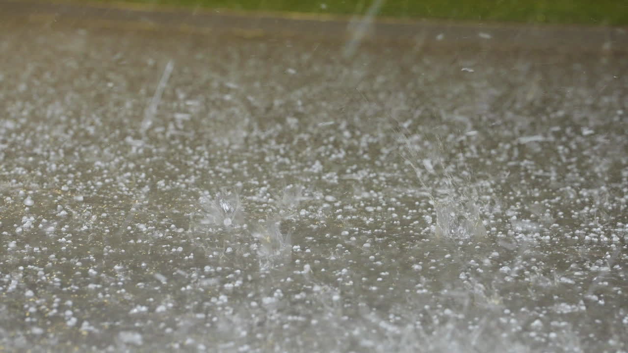 Hailstones Fall in Severe Weather Storms