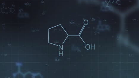 animation of structures of chemical formula on dark background