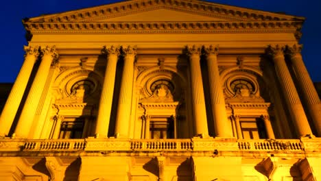 Ipiranga-museum-palace,-ancient-building-in-Sao-Paulo,-Brazil,-at-night