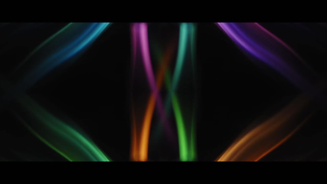 Abstract Colorful Light Patterns Moving on Black Background