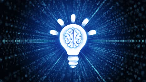 light bulb idea icon digital cyber space loop technology tunnel animation creative idea symbol