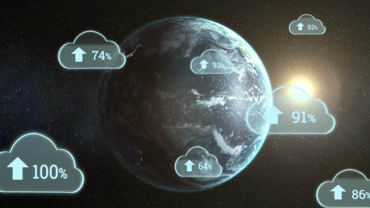 sube nubes de progreso y globo