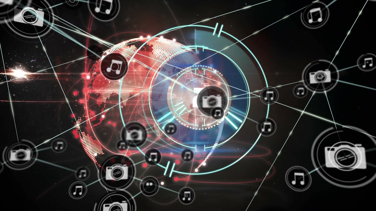 Animation of network of connections over globe