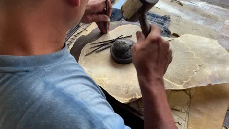 process of making wayang shadow puppet