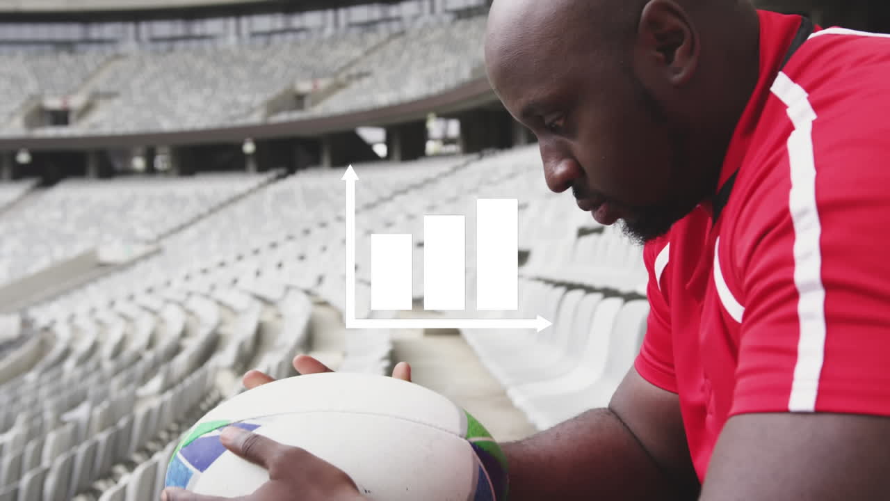 animación de redes de conexiones a través del jugador de rugby