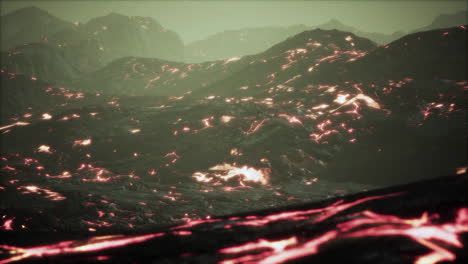 lava field under sunset lights