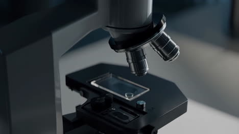 a close-up view of a microscope