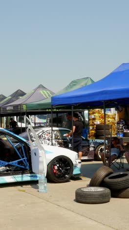 drift cars in garage area