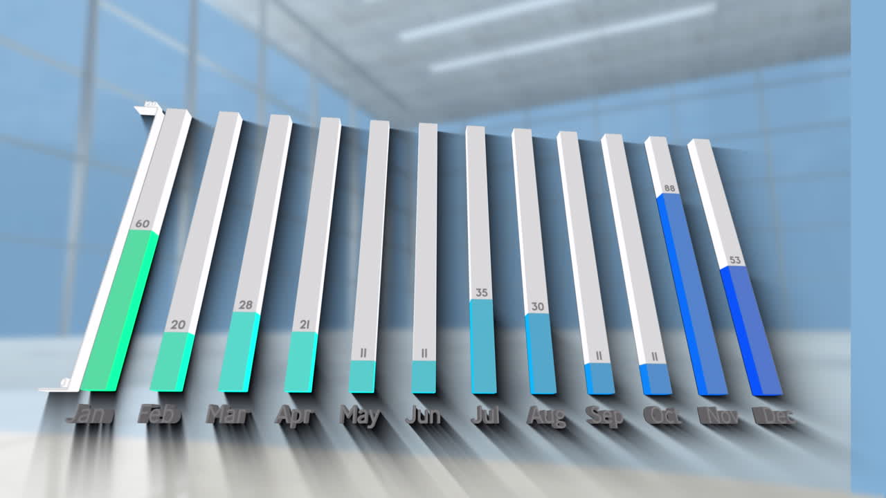 오피스 상의 데이터 처리 애니메이션