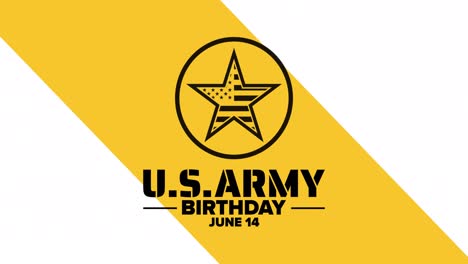 u.s. army birthday. june 14. flat holiday animation. motion graphic design. 4k, hd loop footage.