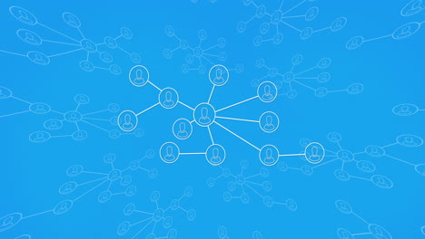 animation of network of connections over blue background