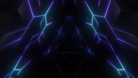 túnel de neón brillante y abstracto