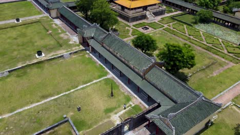 vista a vista de pájaro, hue jardines y templos históricos de la ciudadela