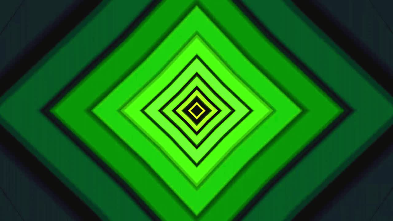 Loop di tunnel astratto geometrico verde a rombi