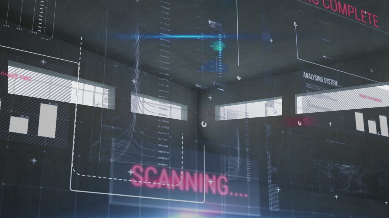 검은색 배경에 데이터 처리의 애니메이션