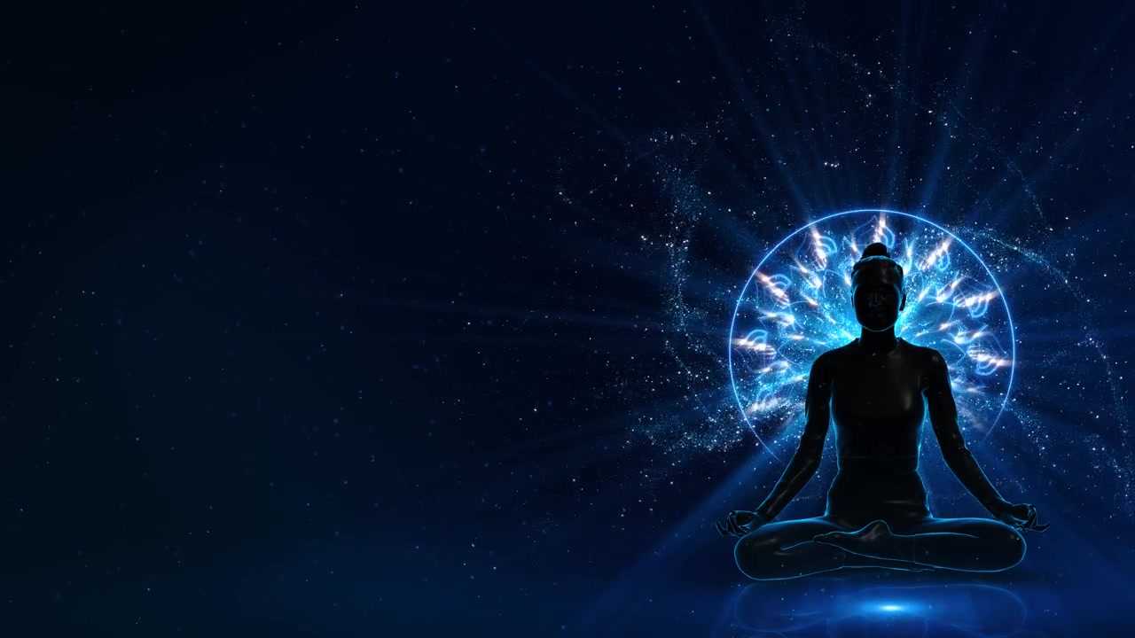 Animazione cerchio yoga chakra per eventi di meditazione, sfondo, festival, educazione, pratica, donna
