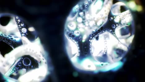 a mesmerizing journey through abstract liquid patterns and textures: discovering the beauty of light interactions and bubbles in a fluid environment