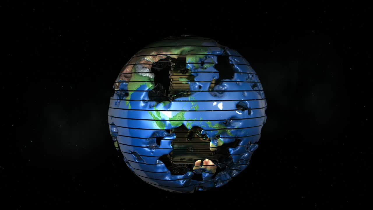 tierra futurista con bitcoin