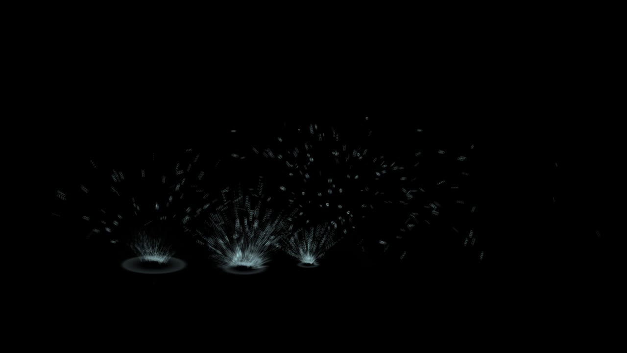 영화 광고 및 검은색 배경의 영화에 대한 물 스플래시 애니메이션.