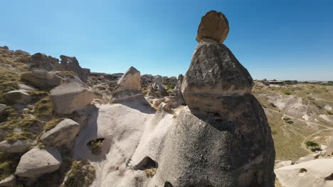 antena fresca a través del sitio histórico de capadocia en turquía, también conocido como turkiye