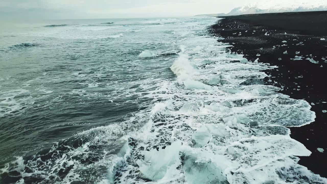 아이슬란드 다이아몬드 해변의 조감도