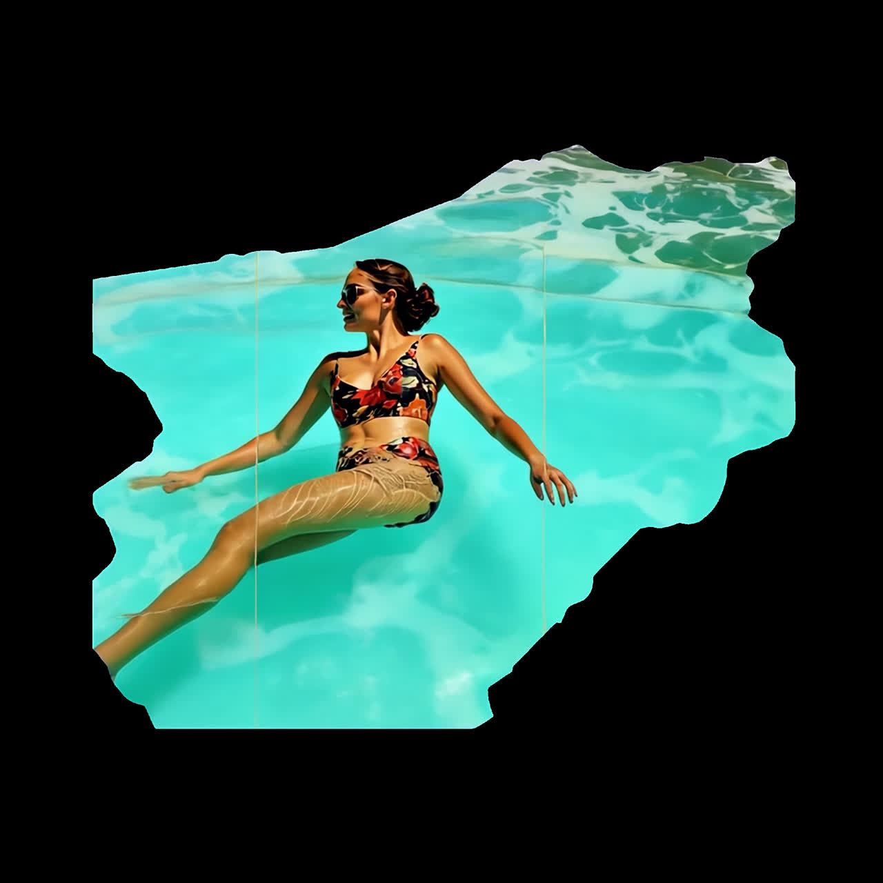 Relaxing poolside summer vibes animation isolated asset, transparent 4K video, alpha channel, ProRes