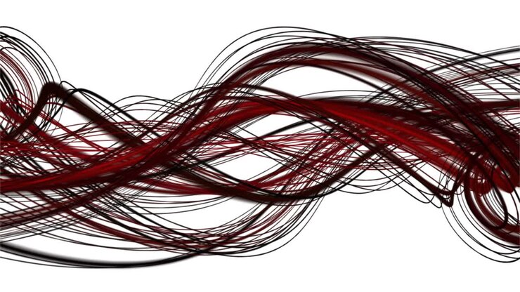 Powerful animation with stripe wave object in slow motion, 4096x2304 loop 4K