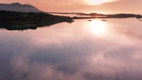 fast forward aerial shot over the norwegian atlantic road archipelago