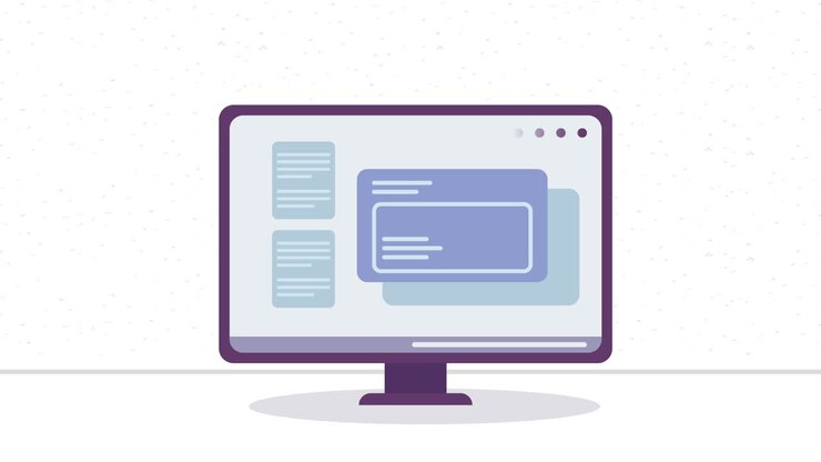 desktop computer tech device animation