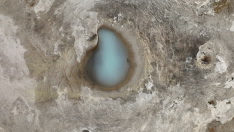 hveravellir blue geothermal pool aerial top shot iceland