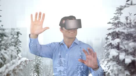 hombre usando vr video