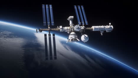 la estación espacial internacional en órbita alrededor de la tierra