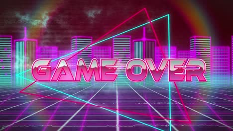 animación del juego sobre el texto sobre el paisaje urbano