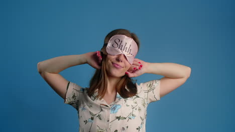 woman with sleep mask
