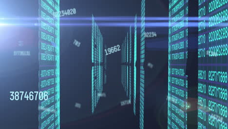 animation of numbers changing over data processing on computer servers