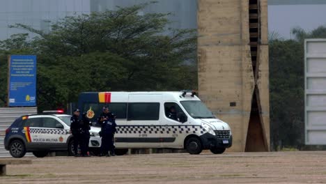 brazilian military police officers on duty
