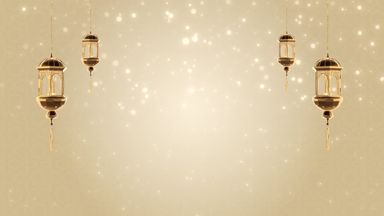 Linternas Doradas sobre un Fondo Beige.